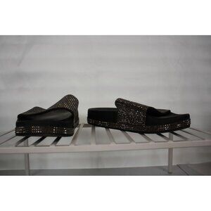 Forever rhinestone slider sandals black size 9